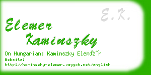 elemer kaminszky business card